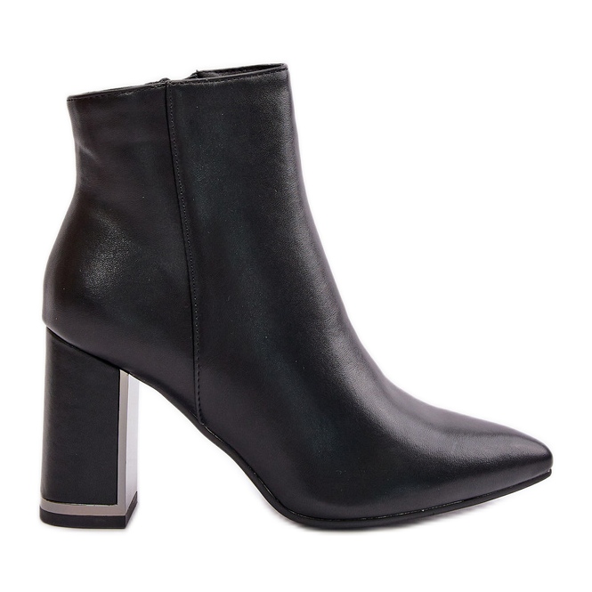 Bottines pour femmes à talon haut, fermées par une fermeture éclair, cuir écologique isolé, noir Mevair le noir Bottines pour femmes à talon haut, fermées par une fermeture éclair, cuir écologique isolé, noir Mevair le noir