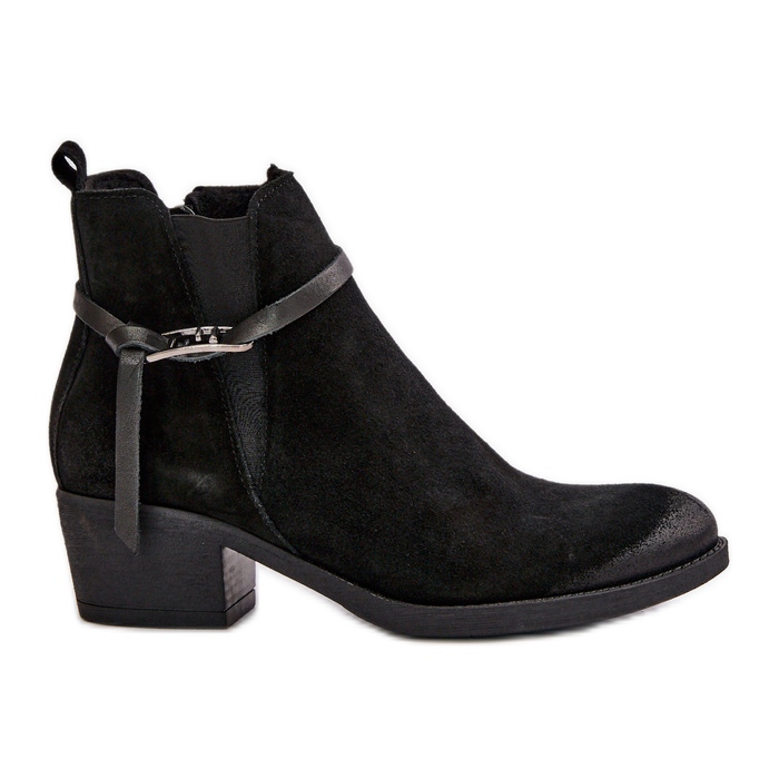 Zazoo 60478 Bottes à talons hauts en daim, isolées, fermées par une fermeture éclair, noir le noir