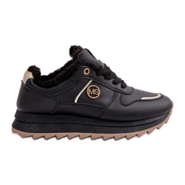Chaussures de sport pour femmes isolées avec fourrure, plateforme Lerisas noires le noir Chaussures de sport pour femmes isolées avec fourrure, plateforme Lerisas noires le noir