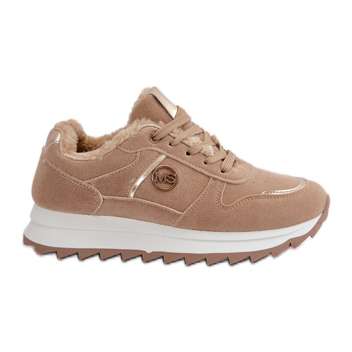 Chaussures de sport pour femmes doublées de fourrure sur la plateforme Lerisas kaki beige Chaussures de sport pour femmes doublées de fourrure sur la plateforme Lerisas kaki beige