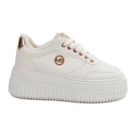 Baskets de sport isolées pour femmes avec semelle épaisse, blanc Ardiela blanche