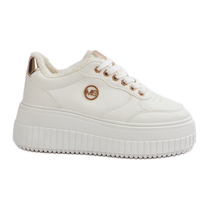 Baskets de sport isolées pour femmes avec semelle épaisse, blanc Ardiela blanche