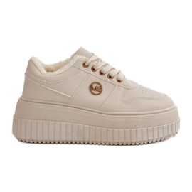 Baskets de sport isolées pour femmes avec semelle épaisse, beige Verissha Baskets de sport isolées pour femmes avec semelle épaisse, beige Verissha