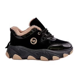 Chaussures De Sport Isolées À Lacets Pour Femme Sur Plateforme Noir Verioras