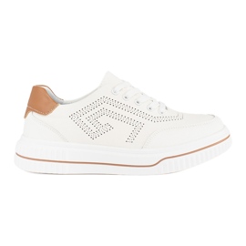 Chaussures de sport blanches ajourées en cuir