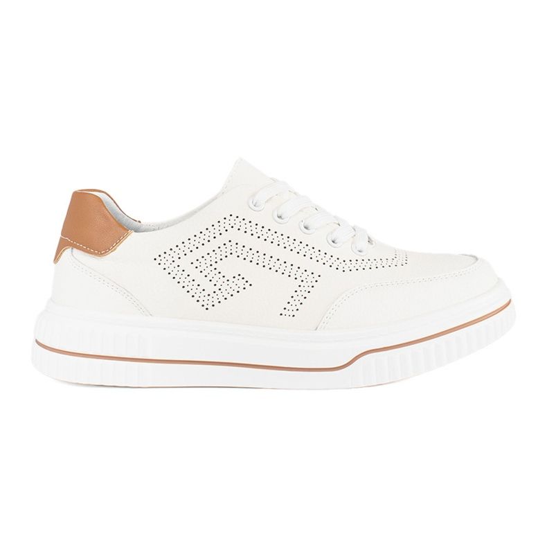 Chaussures de sport blanches ajourées en cuir