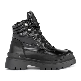 Bottines noires à semelle épaisse par Sergio Leone le noir