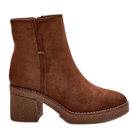 Bottes Femme À Talon Haut Isolées Eco Daim Kaki Arkesia brun Bottes Femme À Talon Haut Isolées Eco Daim Kaki Arkesia brun