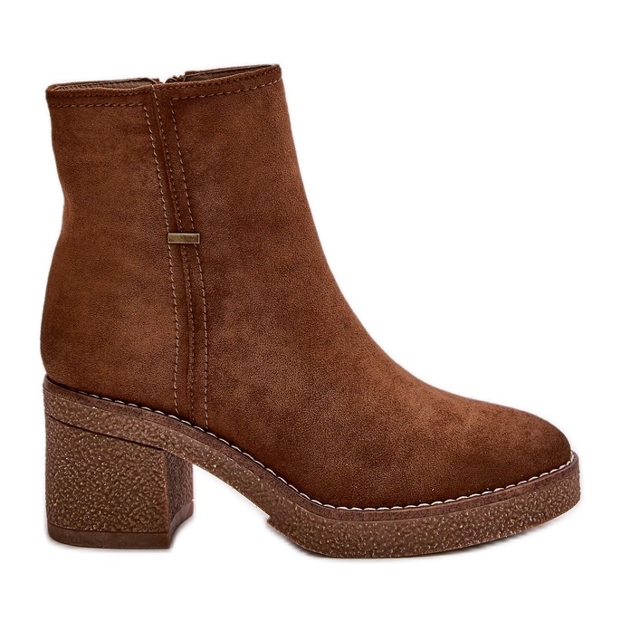 Bottes Femme À Talon Haut Isolées Eco Daim Kaki Arkesia brun