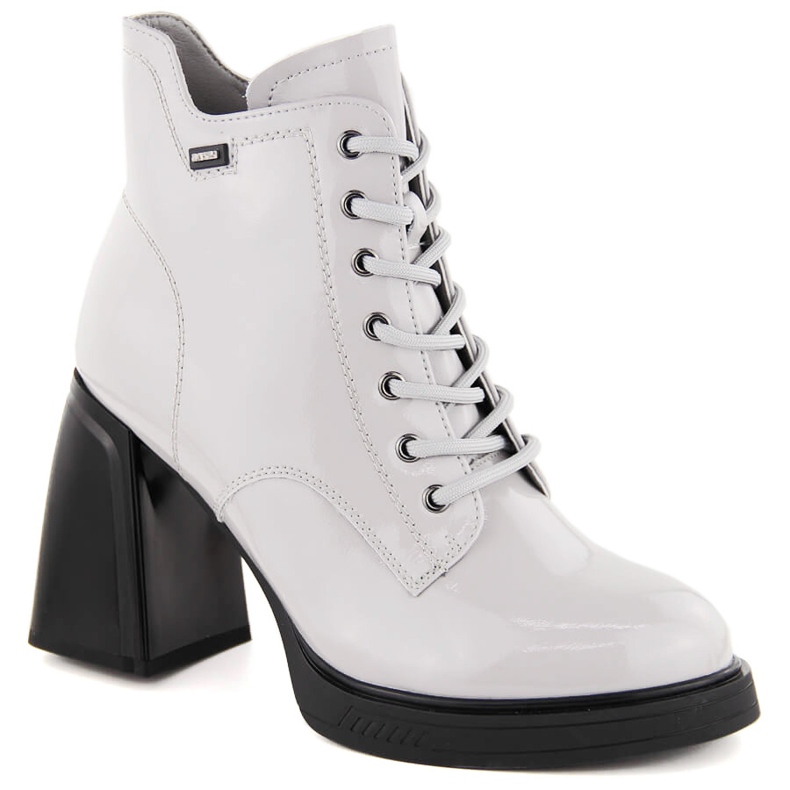 Bottines femme en cuir verni légèrement isolées gris Vinceza 91109 Bottines femme en cuir verni légèrement isolées gris Vinceza 91109