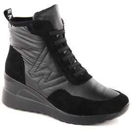 Bottes de neige compensées pour femmes, noires Potocki 12225 le noir