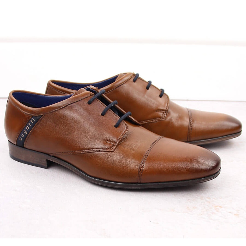 Chaussures marron élégantes en cuir pour hommes Bugatti NN153401 brun Chaussures marron élégantes en cuir pour hommes Bugatti NN153401 brun