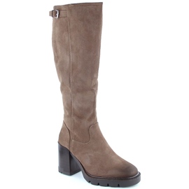 Bottines à talons hauts et plateforme en daim beige pour femme Vinceza 58106 Bottines à talons hauts et plateforme en daim beige pour femme Vinceza 58106