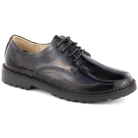 Chaussures à lacets en cuir noir pour femme Filippo DP6431