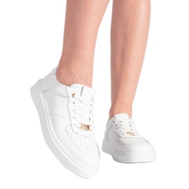Chaussures de sport en cuir blanches pour femmes Chaussures de sport en cuir blanches pour femmes