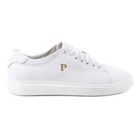 Baskets en cuir homme POLBUT 2127, blanches