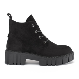 Bottines en daim à lacets noires par Sergio Leone le noir