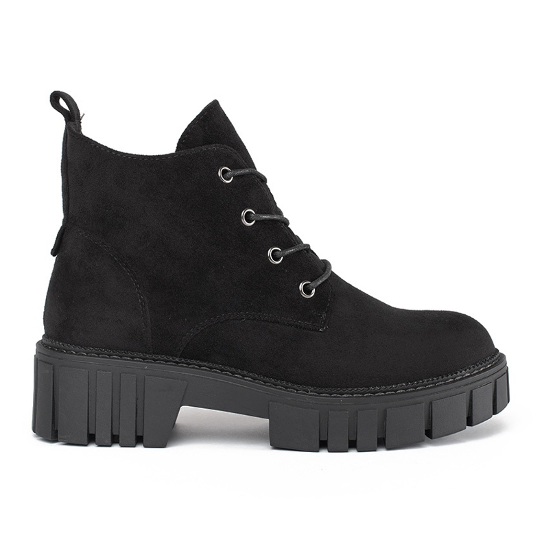 Bottines en daim à lacets noires par Sergio Leone le noir