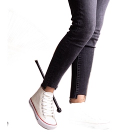 Baskets montantes blanches en mesh brillant par Ranifali