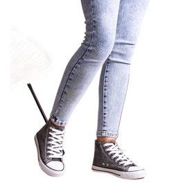 Baskets montantes noires brillantes par Ranifali