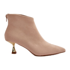 Bottes à talons hauts pour femmes Eco Daim Beige Terlena