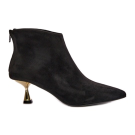 Bottes à talons hauts pour femmes en daim écologique noir Terlena le noir