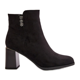Bottes isolées en daim écologique pour femmes, à talon haut, fermées par une fermeture éclair, noir Erillia le noir