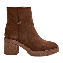 Bottes Femme À Talon Haut Isolées Eco Daim Marron Arkesia brun