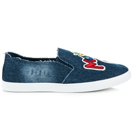 Slipons avec patchs bleu