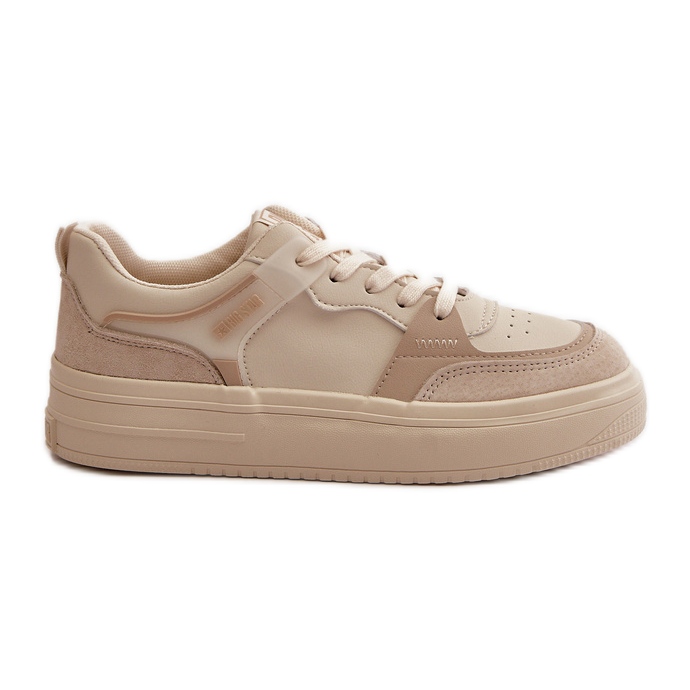Baskets basses pour femmes en cuir écologique Big Star OO274029 Beige