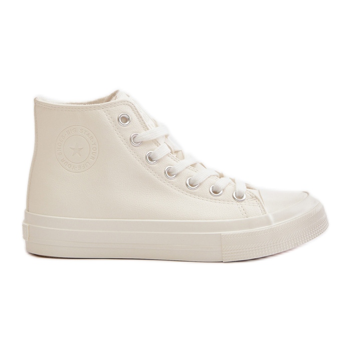 Baskets isolées pour femmes en cuir écologique blanc Big Star OO274932 blanche
