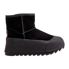 Bottes de neige isolées en daim sur la plateforme Big Star OO274A213 Noir le noir