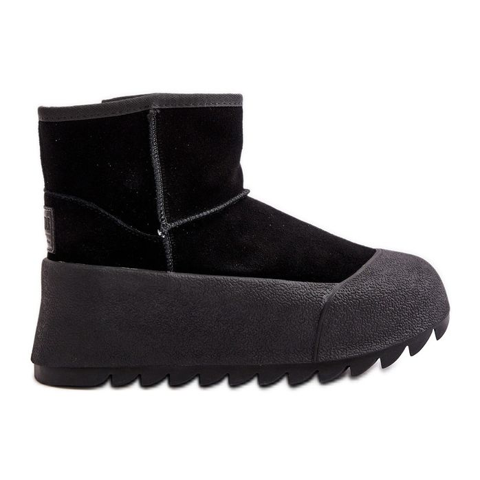 Bottes de neige isolées en daim sur la plateforme Big Star OO274A213 Noir le noir