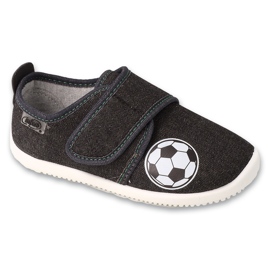 Befado chaussons enfant avec Velcro, application boule 902Y042, noir