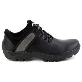 Olivier Chaussures de trekking en cuir pour hommes 311GT, noires