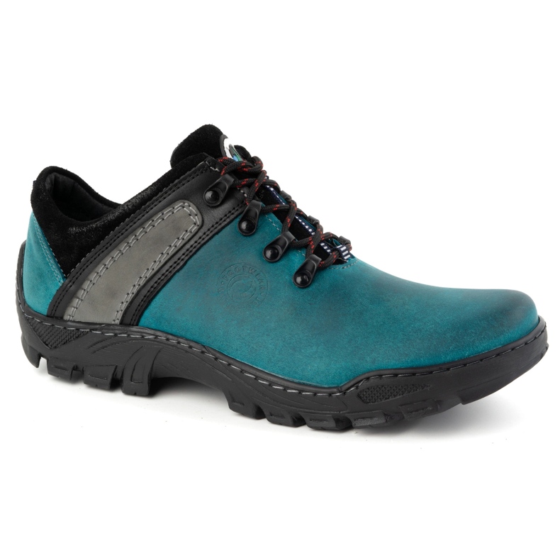 Olivier Chaussures de trekking en cuir pour hommes 311GT, turquoise vert