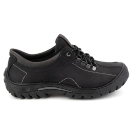 KOMODO Chaussures de trekking en cuir pour hommes 936K, noires