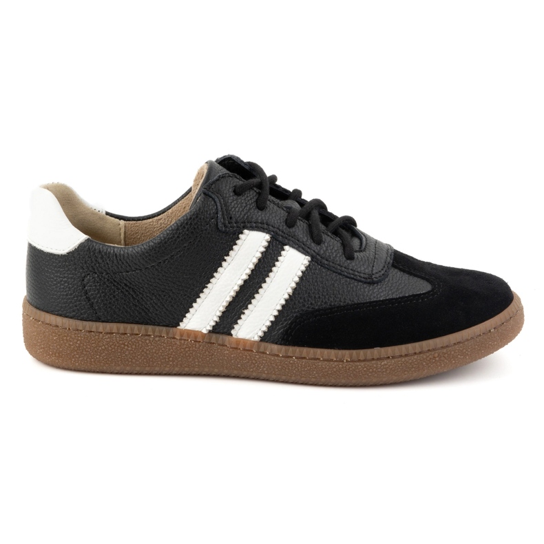 Olivier Chaussures en cuir pour femme Baskets noires Style 1259 le noir