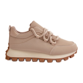 Chaussures de sport baskets sur plateforme en éco-cuir, Beige Riadella Chaussures de sport baskets sur plateforme en éco-cuir, Beige Riadella