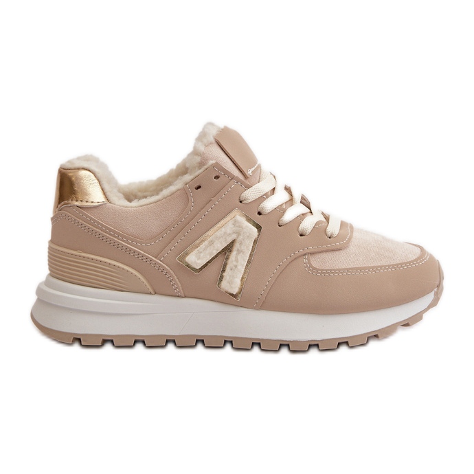 Baskets Femme, Chaussures De Sport, Doublées En Peau De Mouton, Beige Ciamara