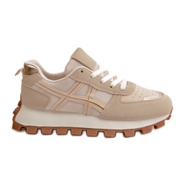 Baskets de sport à lacets pour femmes sur la plateforme Beige Mialunae Baskets de sport à lacets pour femmes sur la plateforme Beige Mialunae