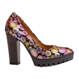Escarpins en Cuir à Talon Haut Maciejka 02629-39 Multicolore le noir
