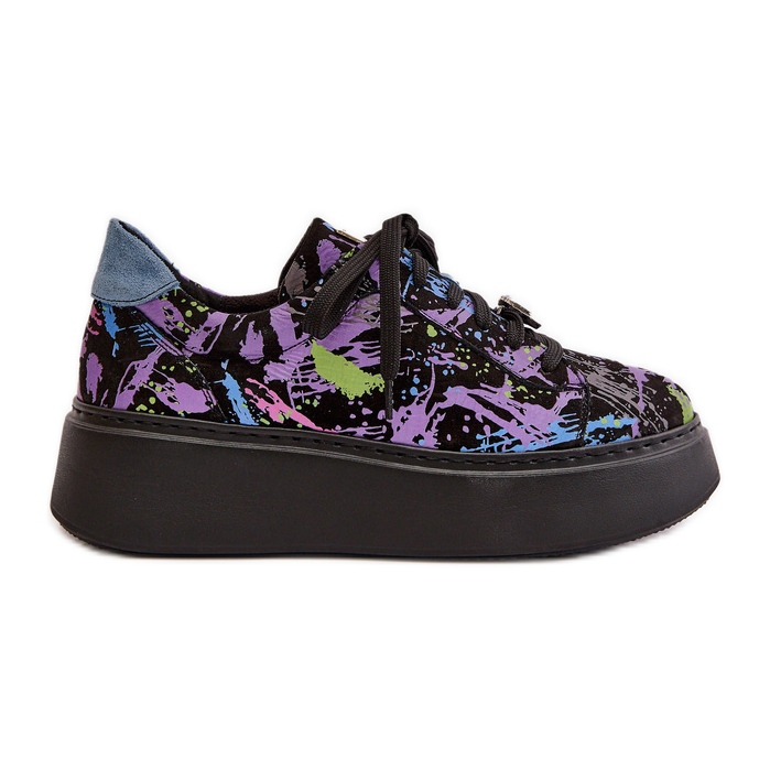 Chaussures de Sport en Cuir à Plateforme Maciejka 06191-05 Violet le noir