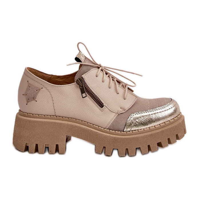 Chaussures pour femmes en cuir naturel beige Maciejka 06177-04