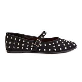 Ballerines Décorées Avec Bride Eco Daim Noir Tirilissa le noir
