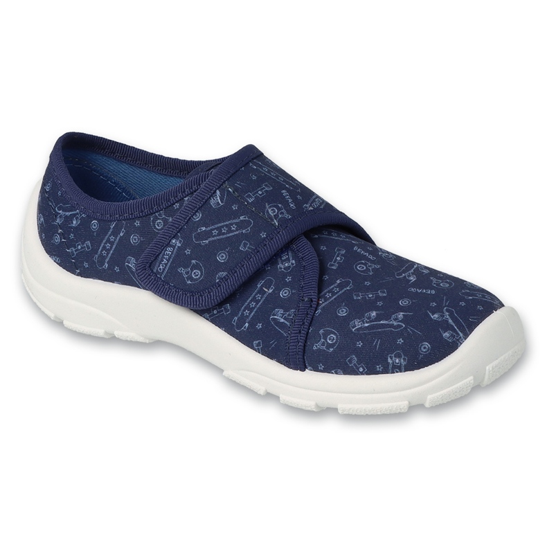 Befado chaussons enfants avec Velcro 974X553 bleu marine
