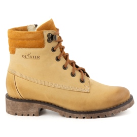 Olivier Bottes en cuir pour femmes, bottes d'hiver isolées, 365BB, sable beige