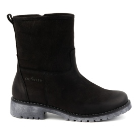 Olivier Bottes d'hiver isolées en cuir pour femme 340BB, noir le noir