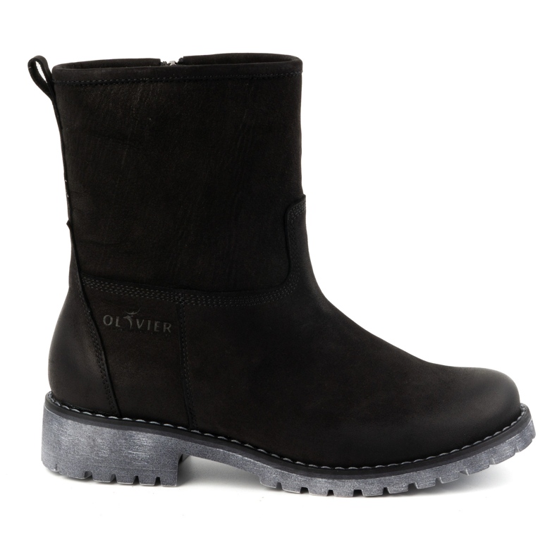 Olivier Bottes d'hiver isolées en cuir pour femme 340BB, noir le noir Olivier Bottes d'hiver isolées en cuir pour femme 340BB, noir le noir