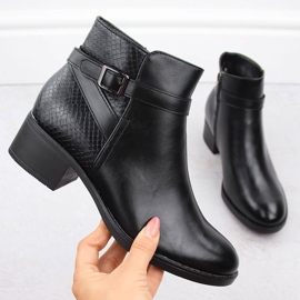 Bottes isolées à talons hauts pour femmes, noires Potocki 12280